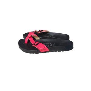 Betulas By Birkenstock Womens Size 5 Pink Strappy Sandals With Black Sole Adjust